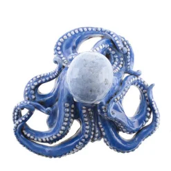 Blue Ceramic Octopus Sculpture