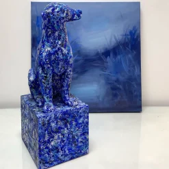 Blue Dog Sculptur