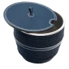 Blue Eco-Leather Coffee Container with Lid and Rope Inserts