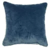 Blue Linen Velvet Carré Cushion and jacquard fabric