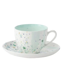 Blue Marble Set of 2 Tea Cups and Saucers