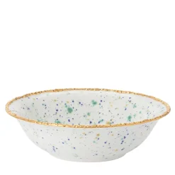 Blue Marble Small Salad Bowl with Crackled Rim