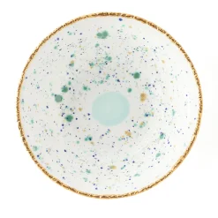 Blue Marble Small Salad Bowl with Crackled Rim