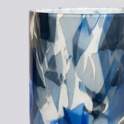 Blue Murano Glass Large Vase In Nougat Technique
