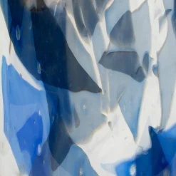 Blue Murano Glass Large Vase In Nougat Technique