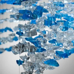 Blue Murano Glass Stones Chandelier