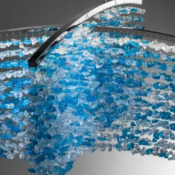 Blue Murano Glass Stones Chandelier