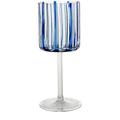 Blue Stripes Wine Goblet