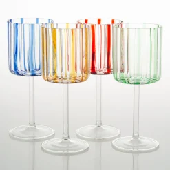 Blue Stripes Wine Goblet