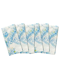 Blue Summer Set of 6 Blue & White Napkins