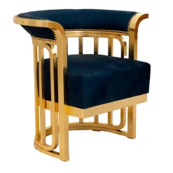 Blue Velvet Armchair