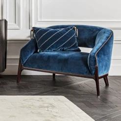 Blue Velvet Lounge Chair