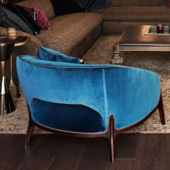 Blue Velvet Lounge Chair