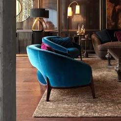 Blue Velvet Lounge Chair