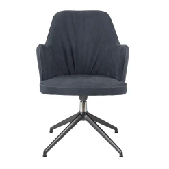 Bob Blue Leather Office Swivel Chair