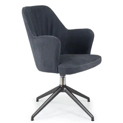 Bob Blue Leather Office Swivel Chair