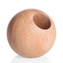 Boccia Oak Wood Sphere Wine Holder