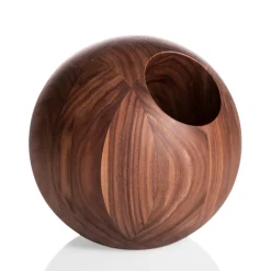 Boccia Walnut Wood Sphere Wine Holder