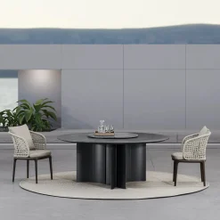 Bolgheri Round Stone Outdoor Dining Table