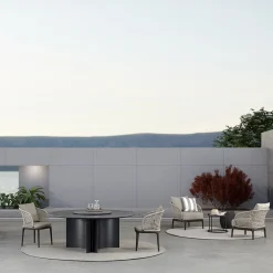 Bolgheri Round Stone Outdoor Dining Table