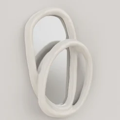 Bolide V2 Large White Plaster Wall Mirror