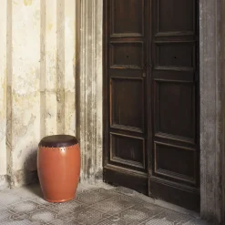 Bombo Brown and Red Stool e by Nestor Perkal