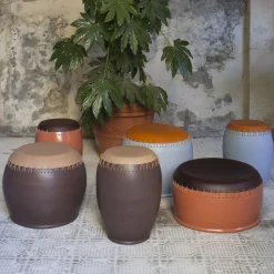 Bombo Brown and Red Stool e by Nestor Perkal