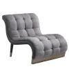 Bonnie 2.0 Gray Fabric And Brown Nabuk Leather Armchair