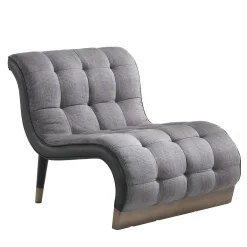 Bonnie 2.0 Gray Fabric And Brown Nabuk Leather Armchair