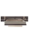 Book Bed in Walnut with Calacatta Ceramic and Glass Accents