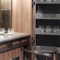 Bookcase with Bar Cabinet