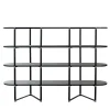 Boomerang Black Metal And Brass Bookcase With 4 Shelves by Pietro Russo Design