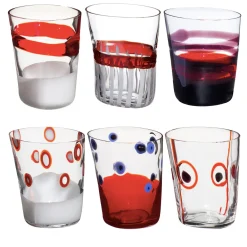 Bora Set of 6 Red Glasses N. 1