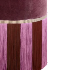 Bordeaux velvet with Two-Tone Fringes Bench