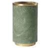 Borealis Green Alabaster & Satin Brass Vase