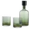 Borealis Torse 3-Piece Green Murano Glass Set of Bottle & Glasses