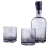 Borealis Torse Wisteria Murano Glass Set of Bottle & 2 Glasses