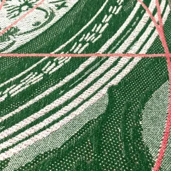 Borromini Double-Sided Runner in Pine Green and Cherry Red