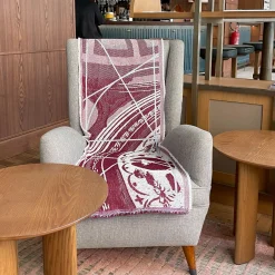 Borromini Double-Sided Runner in Garnet and Himmel Blue