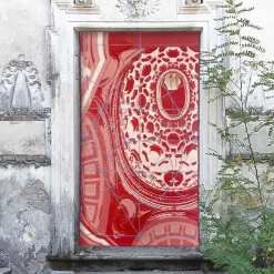 Borromini Double-Sided Tapestry in Berry Red and Blitzblau