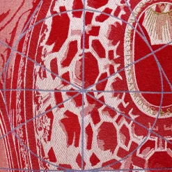 Borromini Double-Sided Tapestry in Berry Red and Blitzblau