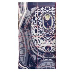 Borromini Double-Sided Tapestry in Petrol Blue and Neues Rot