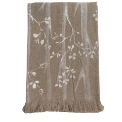 Bosco Fringed Brown Handpainted Blanket