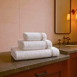 BOTERO Embroidered Towel Set in Terry Cotton