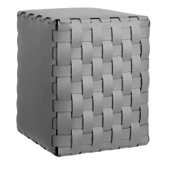 Bottega Gray Padded Pouf by Ekaterina Borovkova