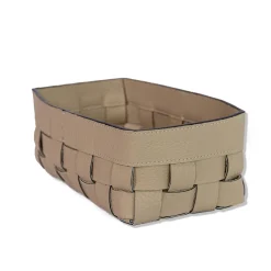 Bottega Small Beige Leather Basket