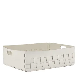 Bottega White/Panna Cotta Linens Basket by Ekaterina Borovkova