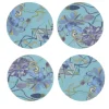 Bouquet Set of 8 Lightblue Coated Coasters
