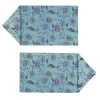 Bouquet Set of 2 Rectangular Lightblue Coated Placemats and Napkins