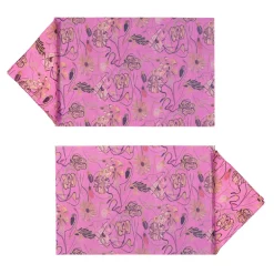Bouquet Set of 2 Rectangular Pink Coated Placemats and Napkins